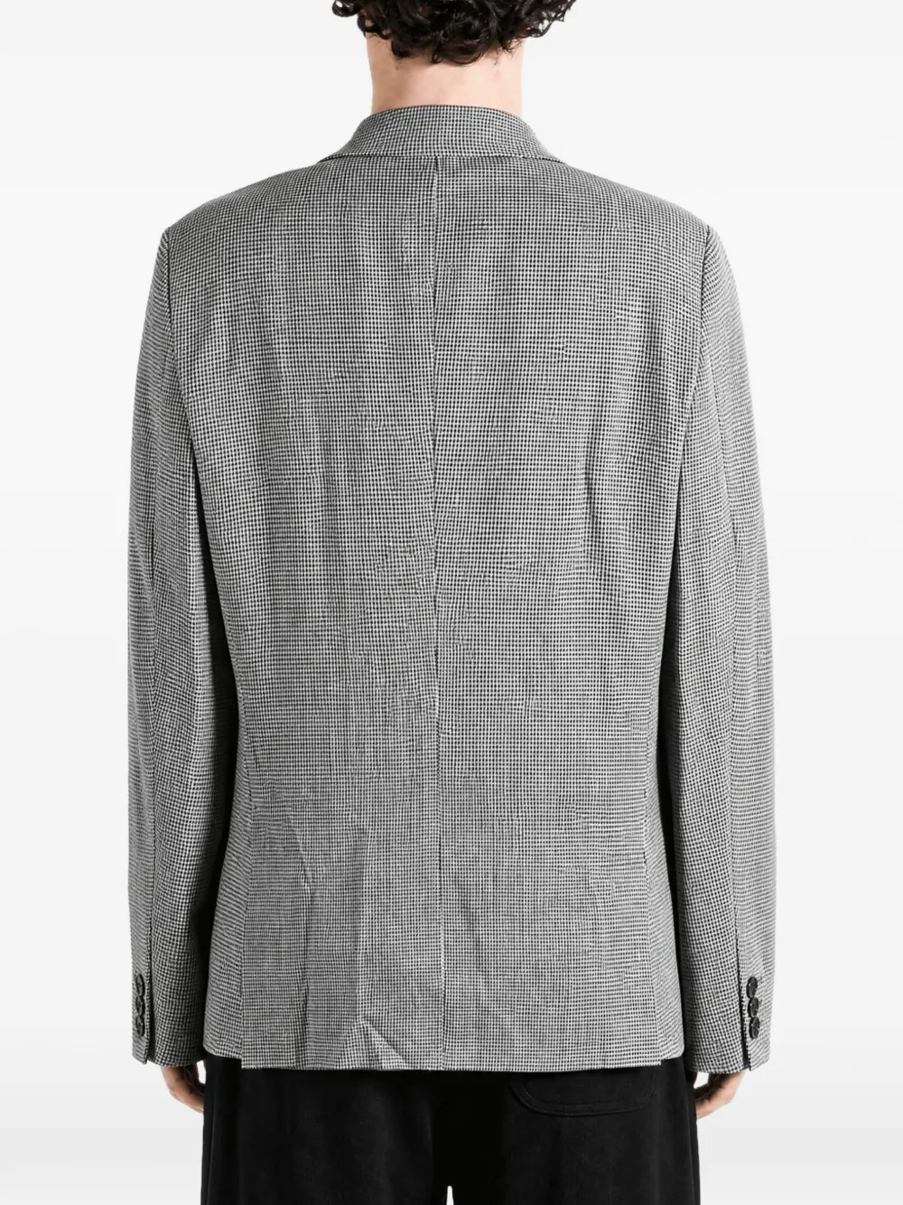 Comme des Garçons Homme Plus houndstooth-pattern cut-out double-breasted blazer Zwart