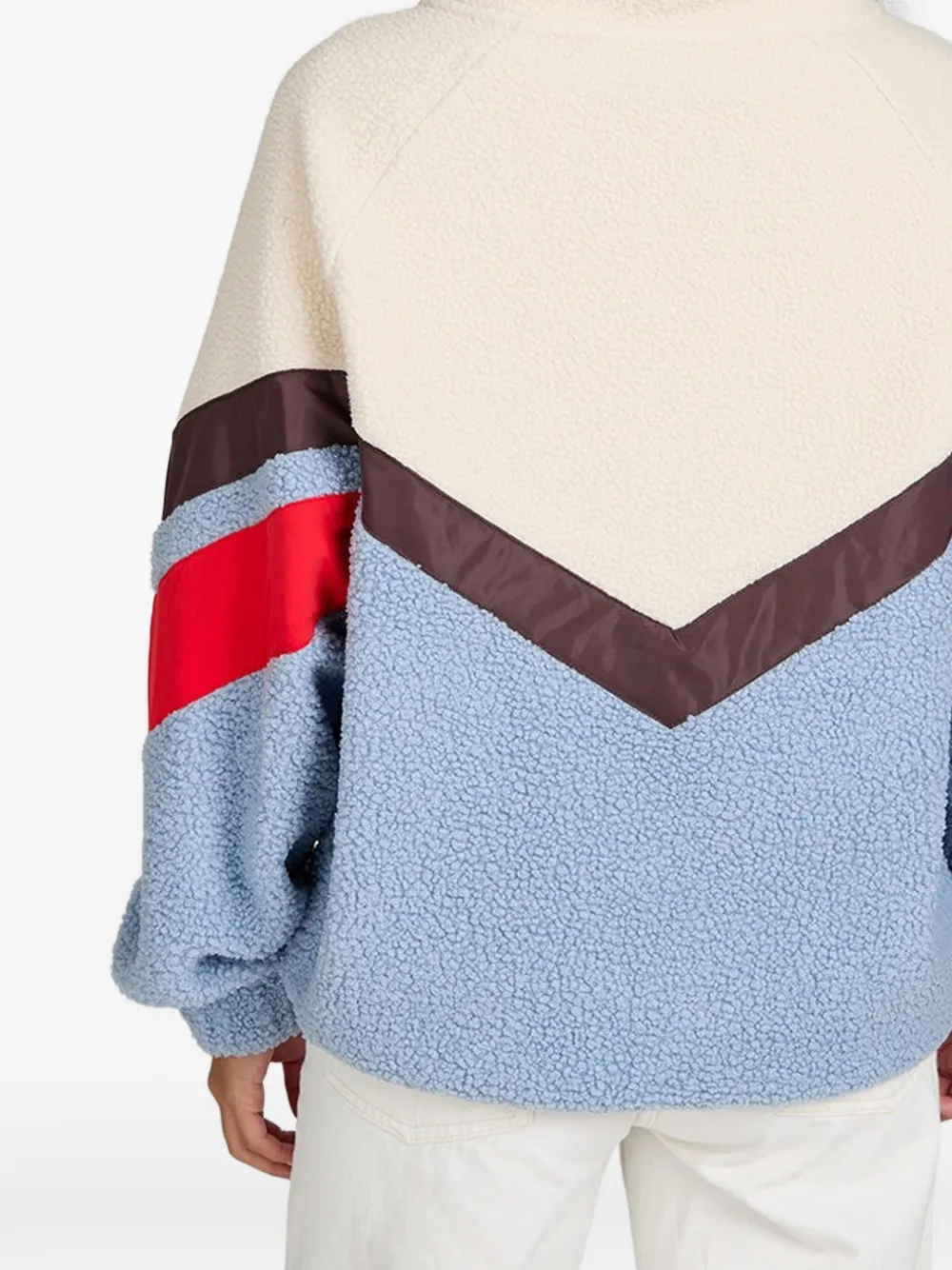 Brunotti Sandrea fleece trui met colourblocking Beige
