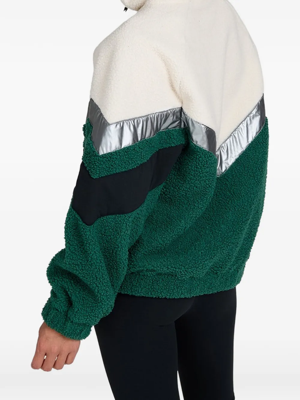 Brunotti Sandy fleece trui met colourblocking Groen