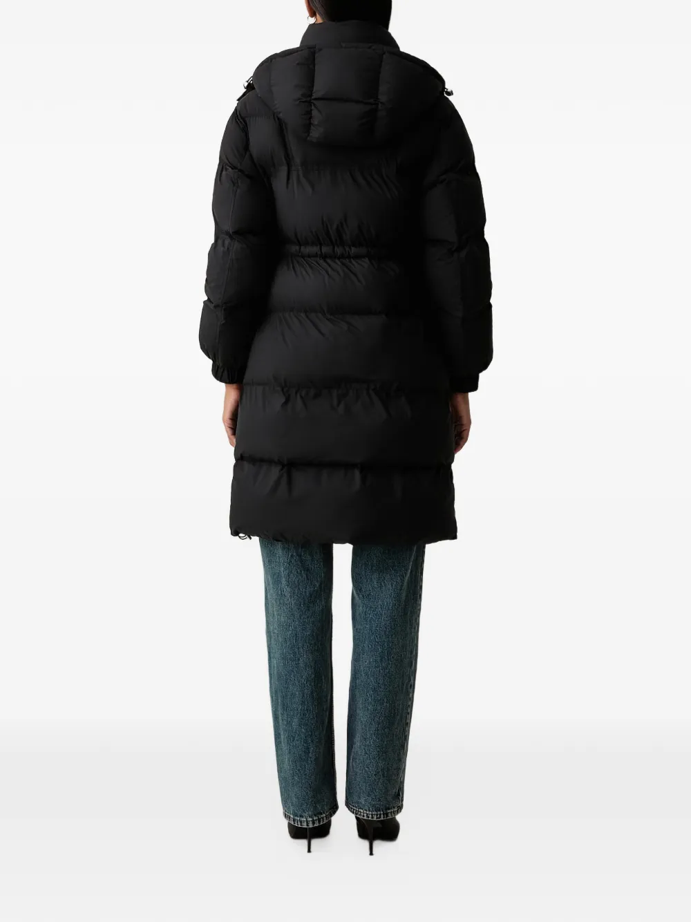 Patrizia Pepe padded drawstring-waist coat Zwart