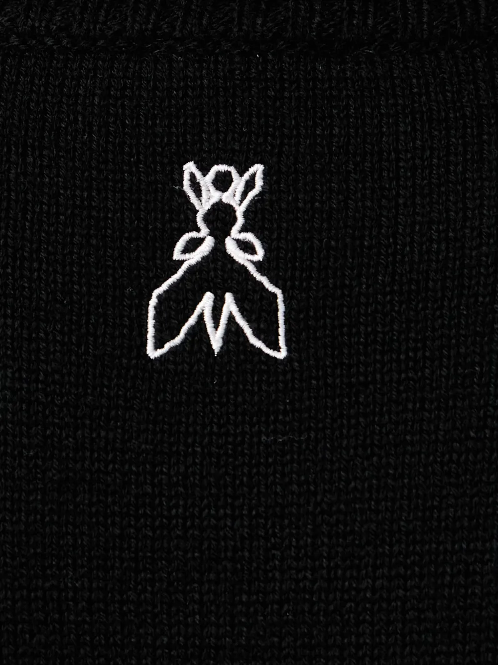 Patrizia Pepe intarsia-knit logo-embroidered sweater Zwart