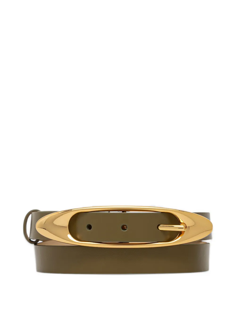Patrizia Pepe oval-buckle leather belt - Verde