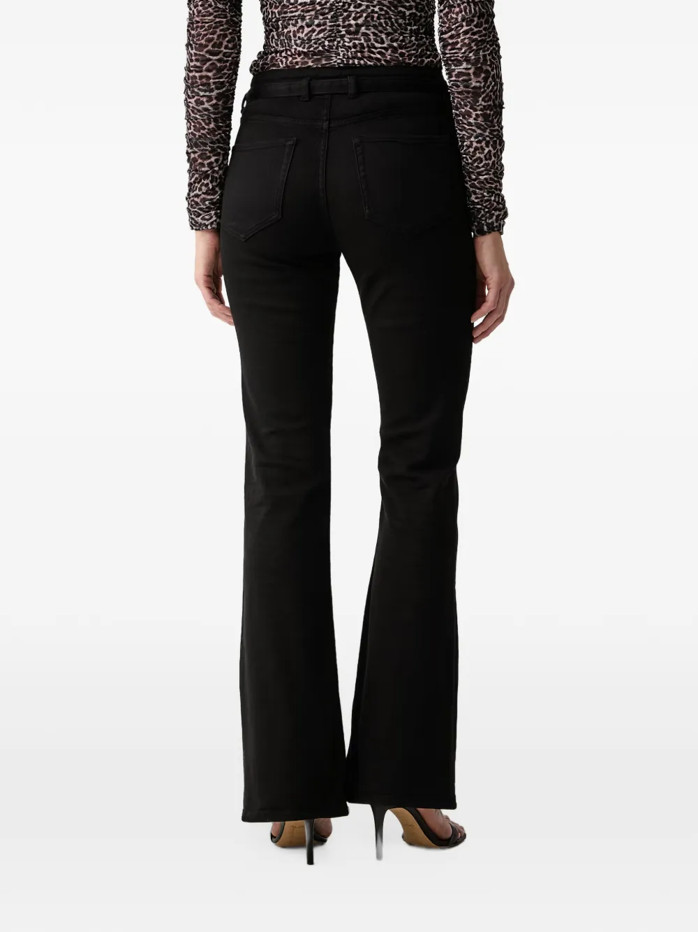 PINKO logo-plaque flared jeans Zwart