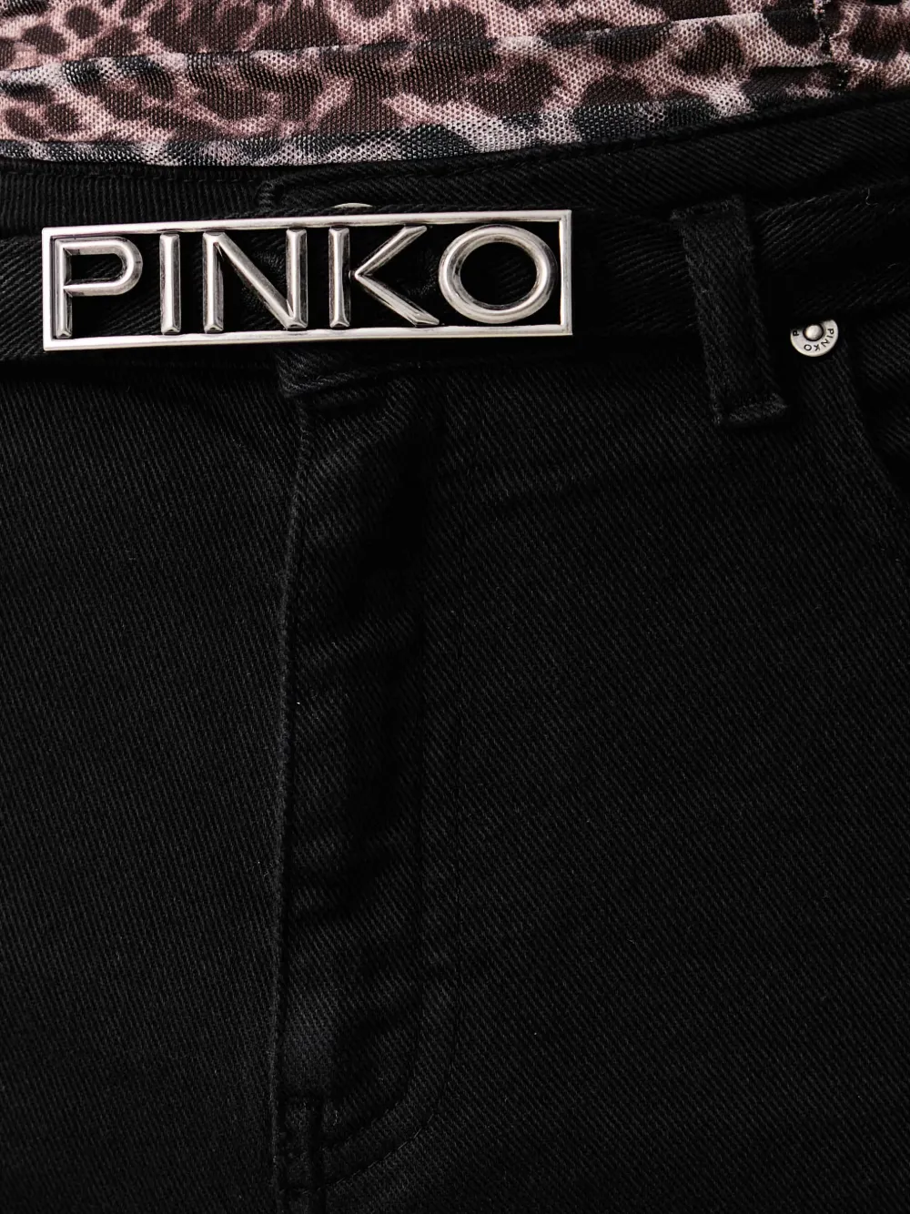 PINKO logo-plaque flared jeans Zwart