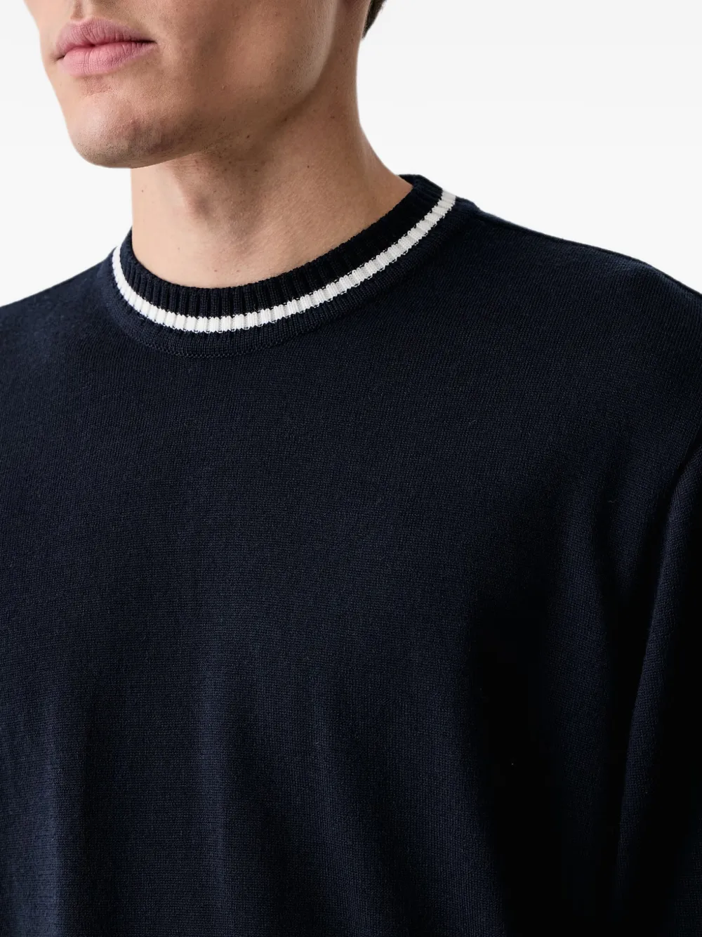 Paul & Shark Trui met gestreepte afwerking Blauw