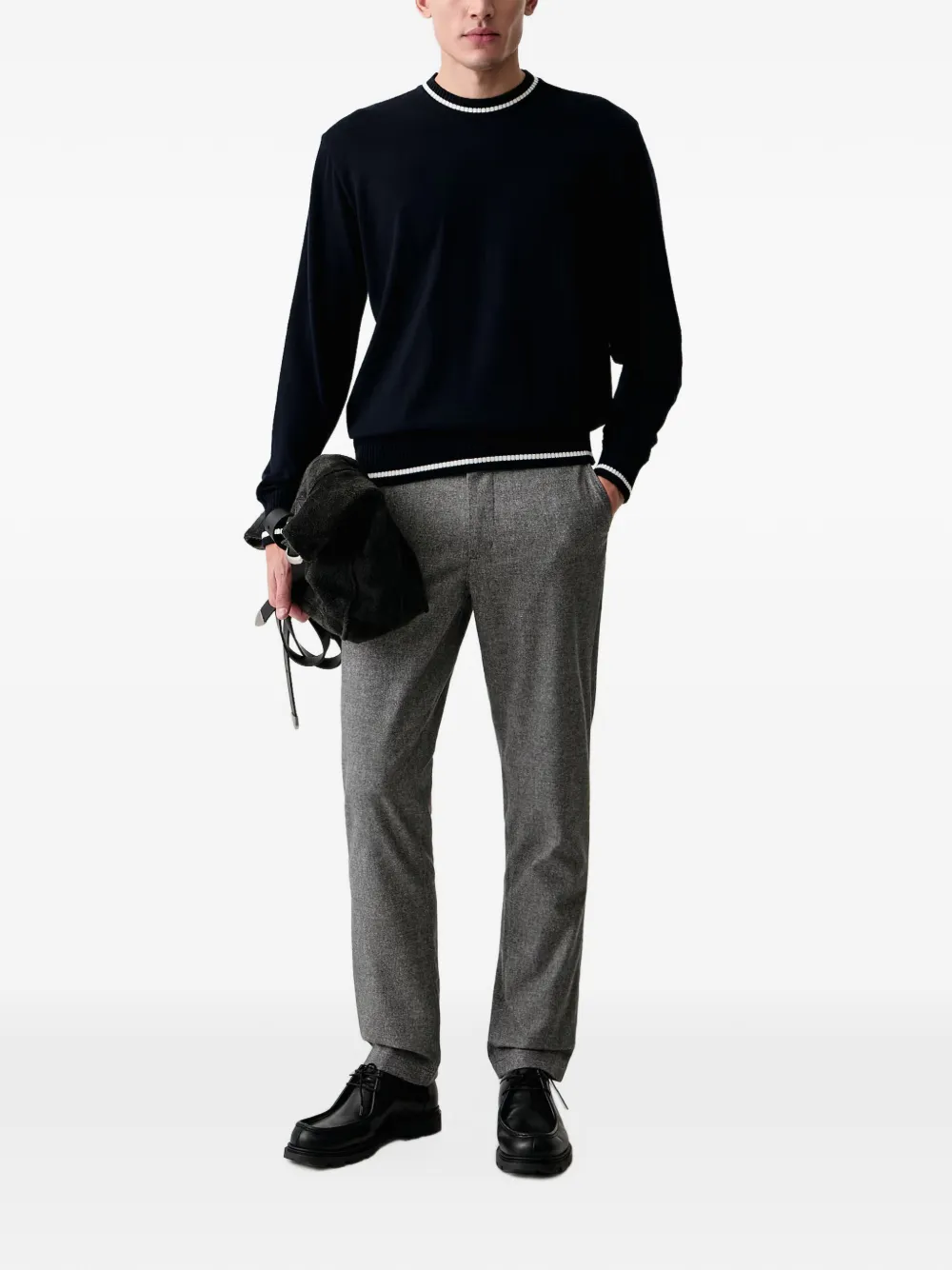 Paul & Shark Trui met gestreepte afwerking Blauw