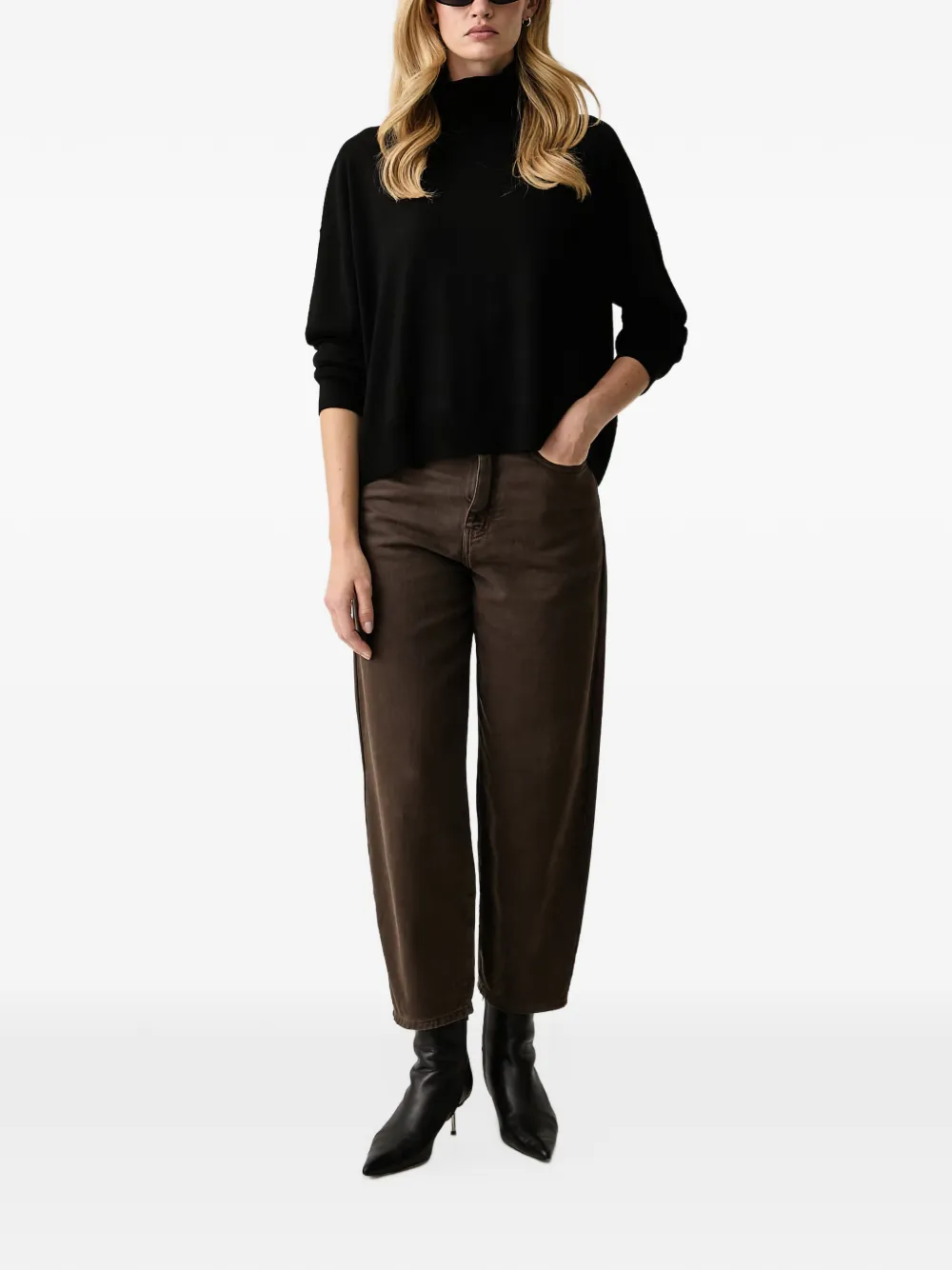 Patrizia Pepe high-neck sweater Zwart