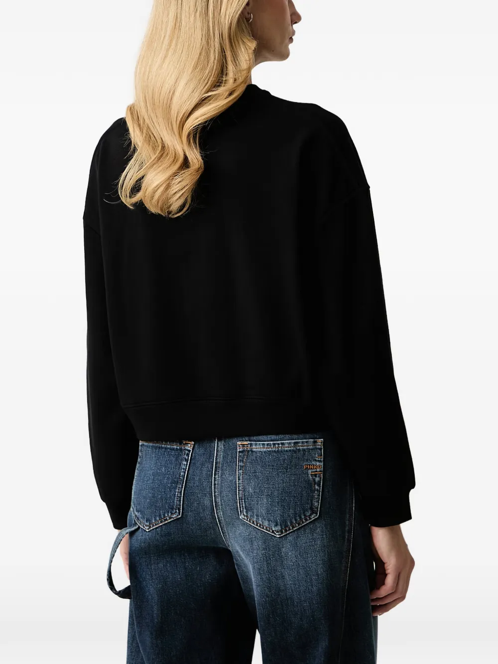PINKO embellished logo-patch sweater Zwart