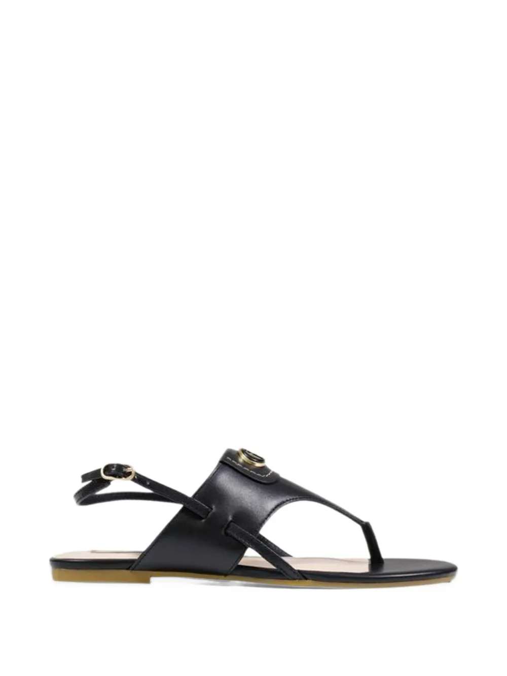 LIU JO logo-plaque leather sandals - Black