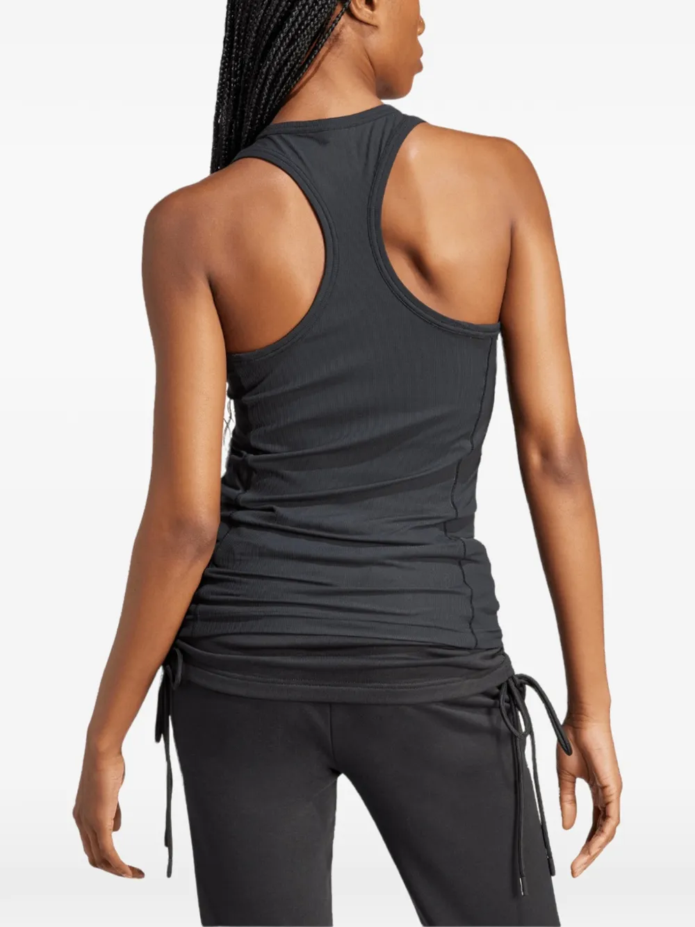 adidas by Stella McCartney ribbed racerback tank top Zwart