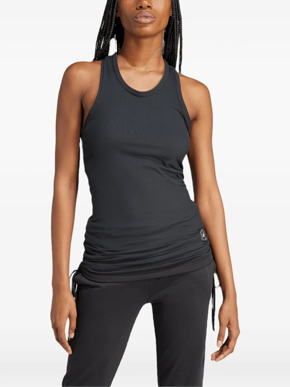 adidas by Stella McCartney ribbed racerback tank top Zwart