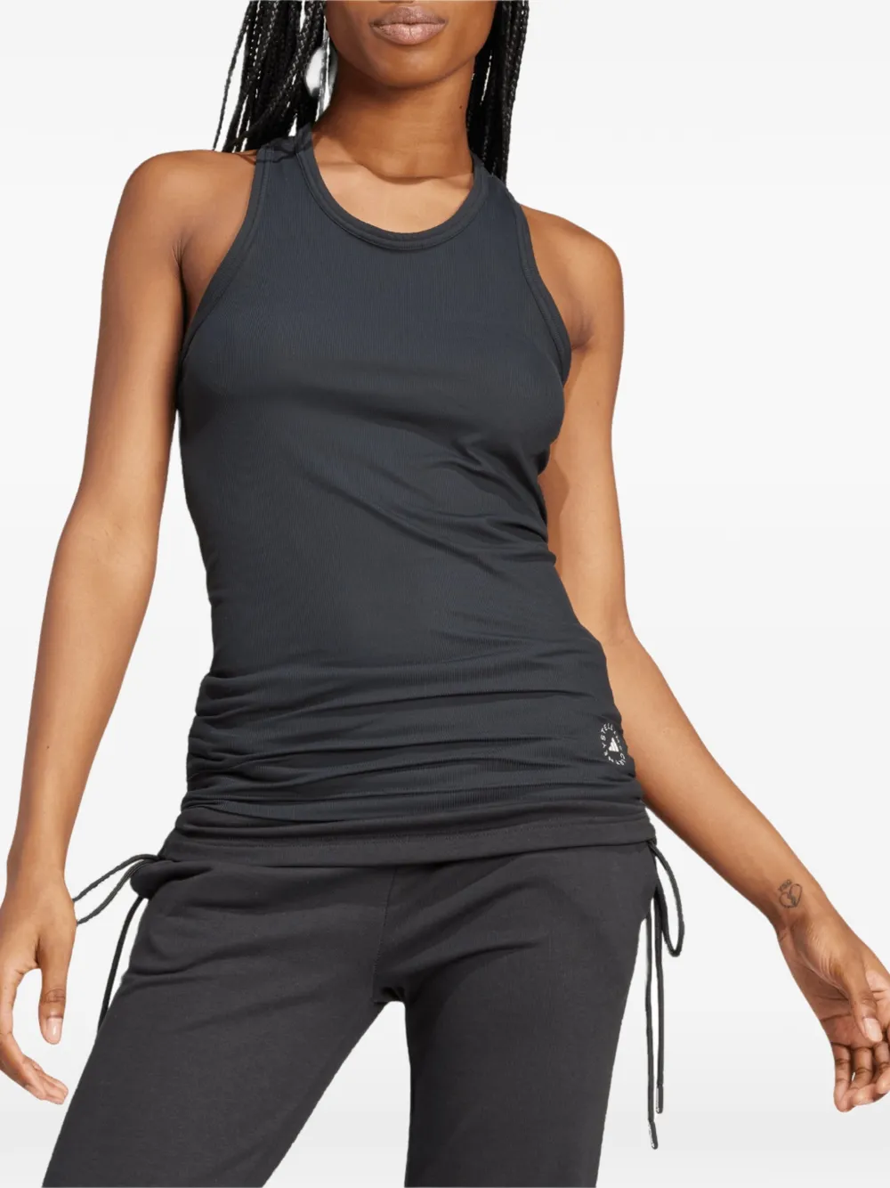 adidas by Stella McCartney ribbed racerback tank top Zwart