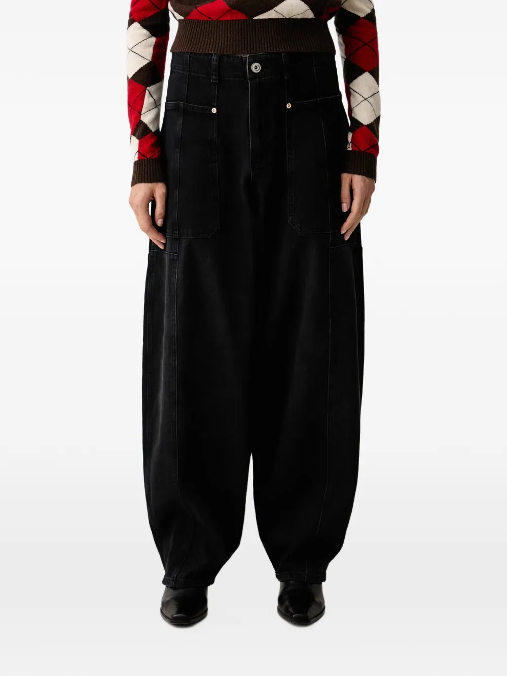Mos Mosh Rosy panelled barrel-leg jeans - Nero