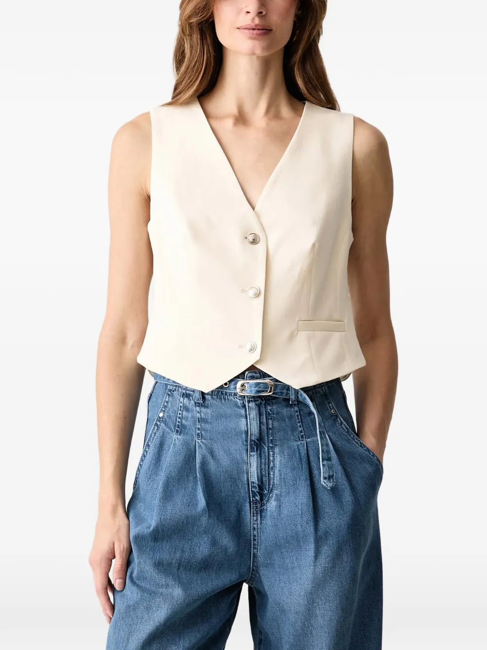 Morgan lace-back waistcoat - Toni neutri