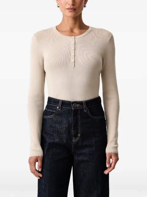 Mos Mosh henley-neck ribbed sweater