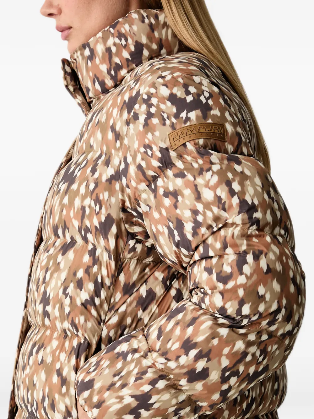 Napapijri Glane abstract-print puffer jacket Bruin