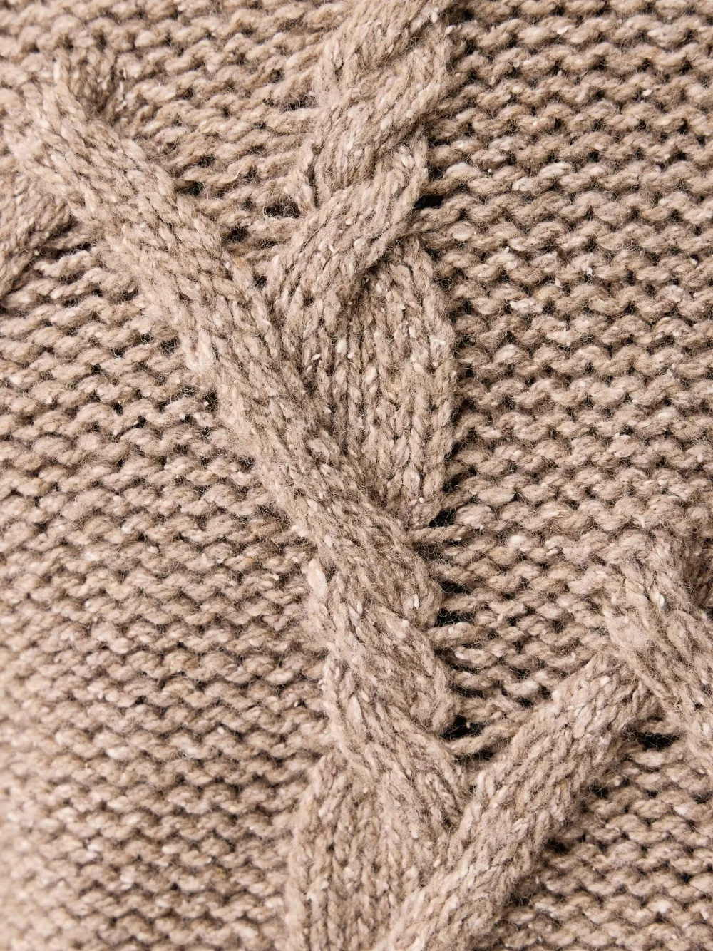Mos Mosh Barnie cable-knit roll-neck sweater Beige