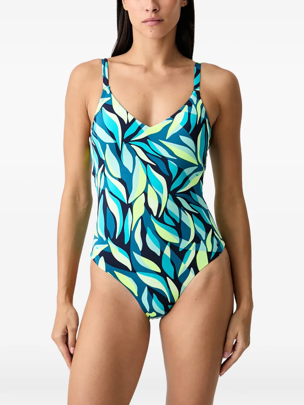 Nike leaf-print swimsuit - Blu