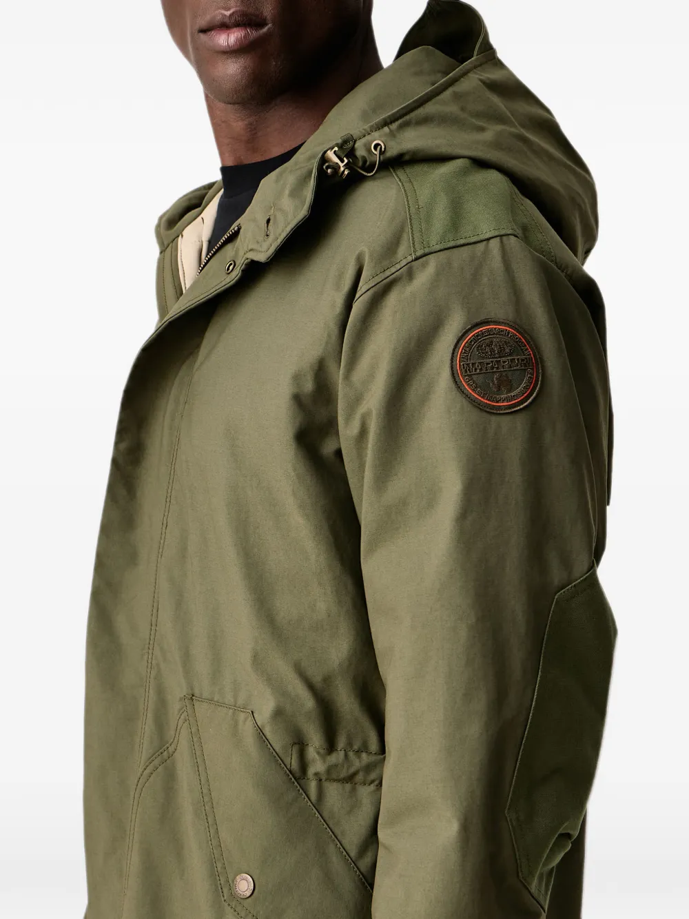 Napapijri Asko logo-patch parka coat Groen
