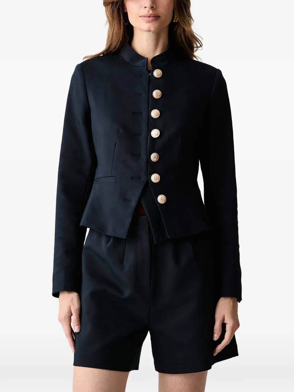 Morgan button-up peplum jacket - Blu
