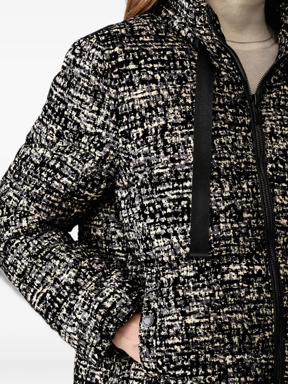 Morgan Gewatteerd jack met tweed-effect Zwart