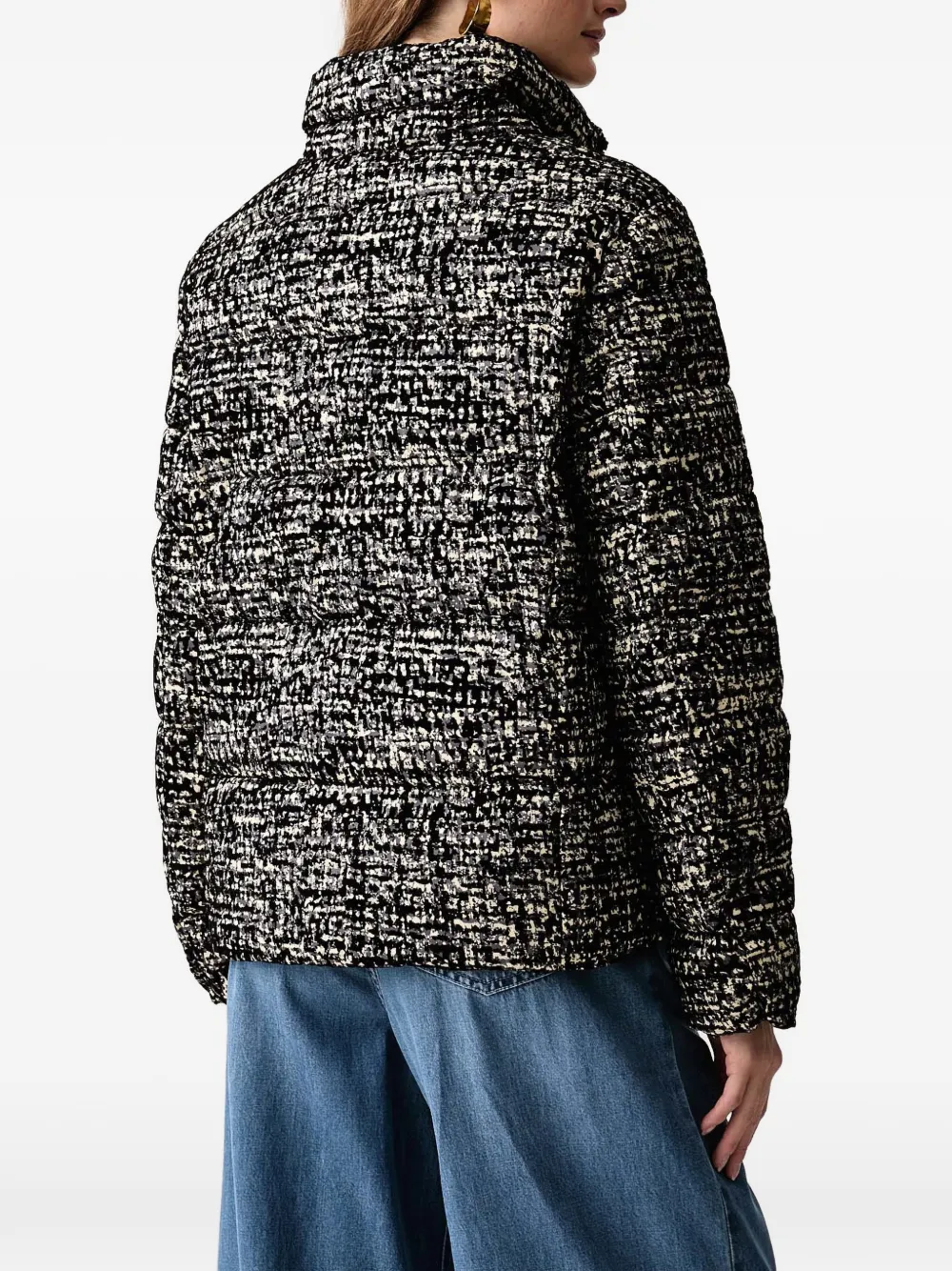 Morgan Gewatteerd jack met tweed-effect Zwart