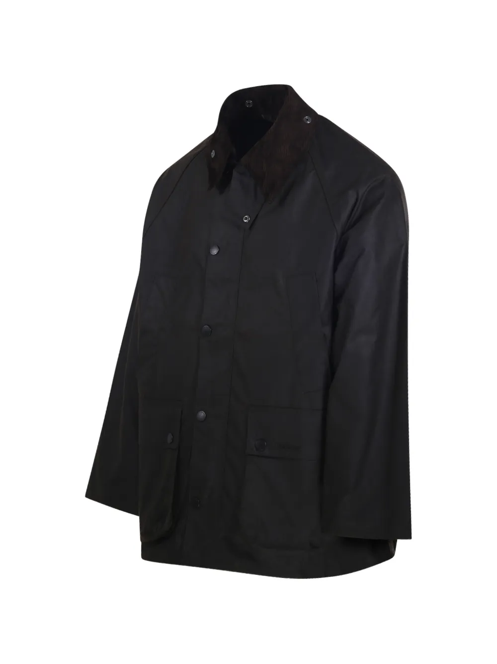 Barbour waxed corduroy-collar jacket Zwart