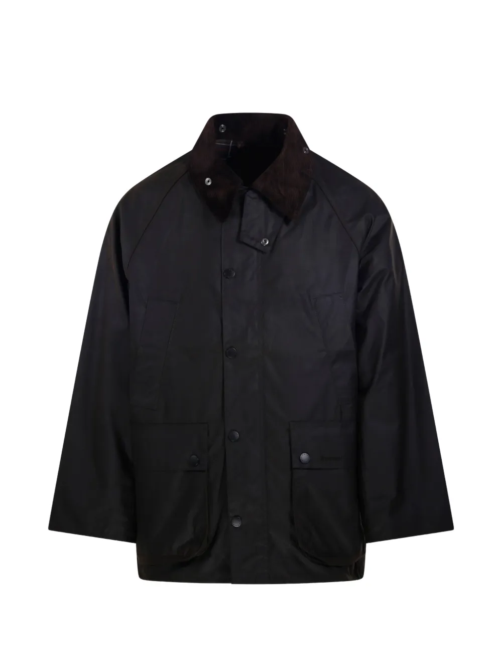 Barbour waxed corduroy-collar jacket Zwart