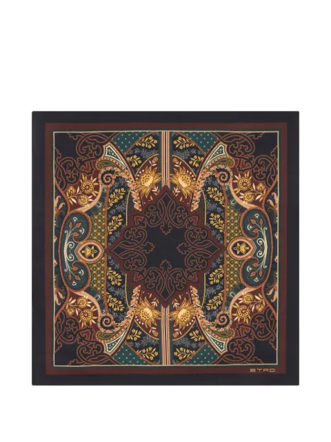 ETRO silk pocket-square with paisley-motif