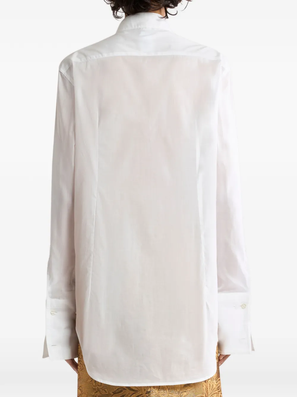 ETRO long cotton voile shirt with bib-front