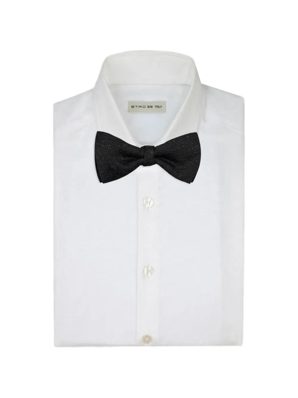 ETRO cotton-blend jacquard bow tie with paisley-motif - Nero