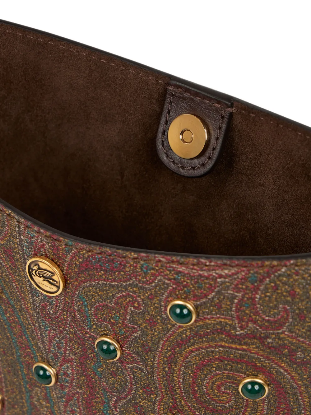 ETRO Essential Arnica crossbody bag with studs Bruin