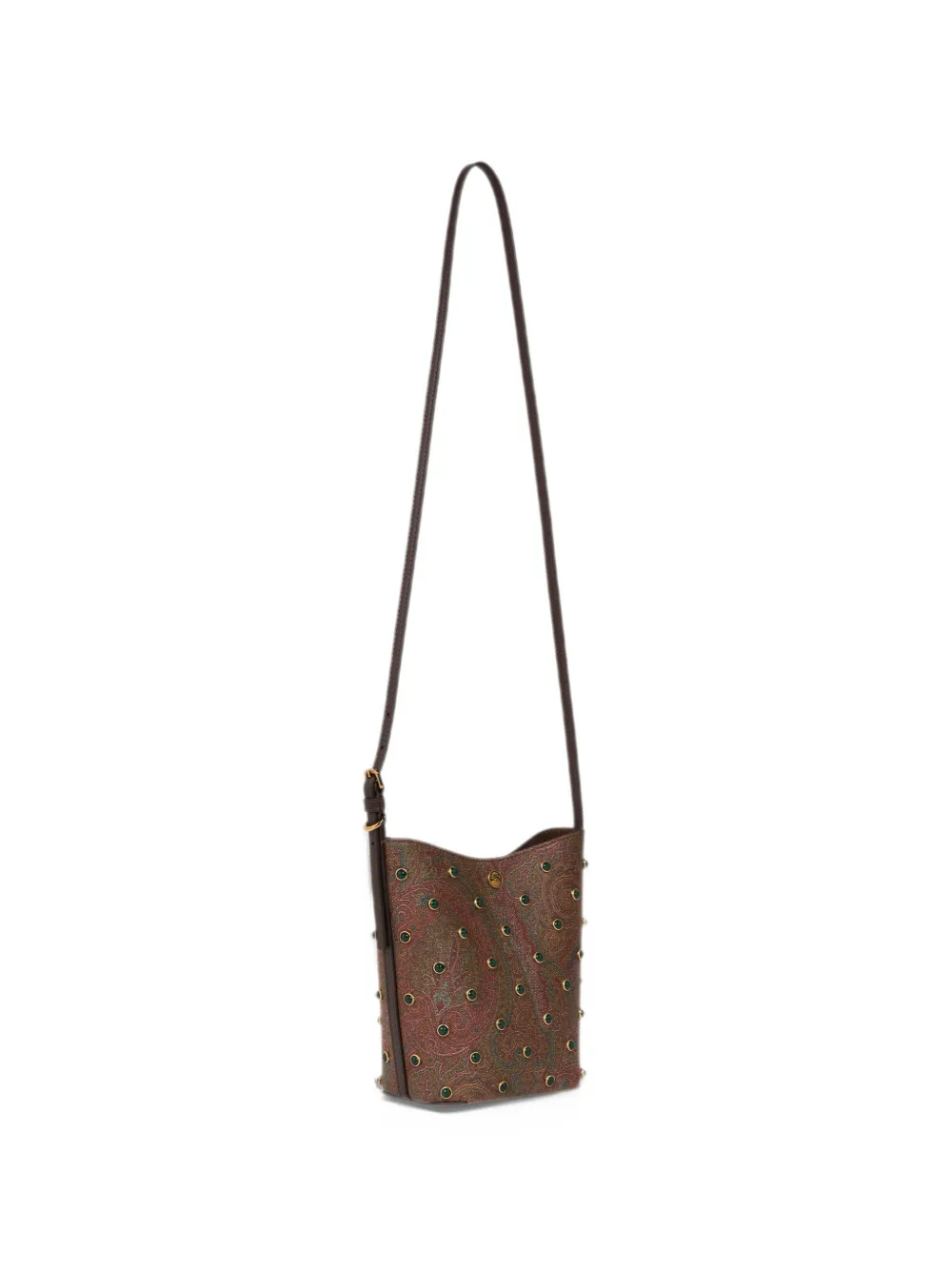 ETRO Essential Arnica crossbody bag with studs Bruin