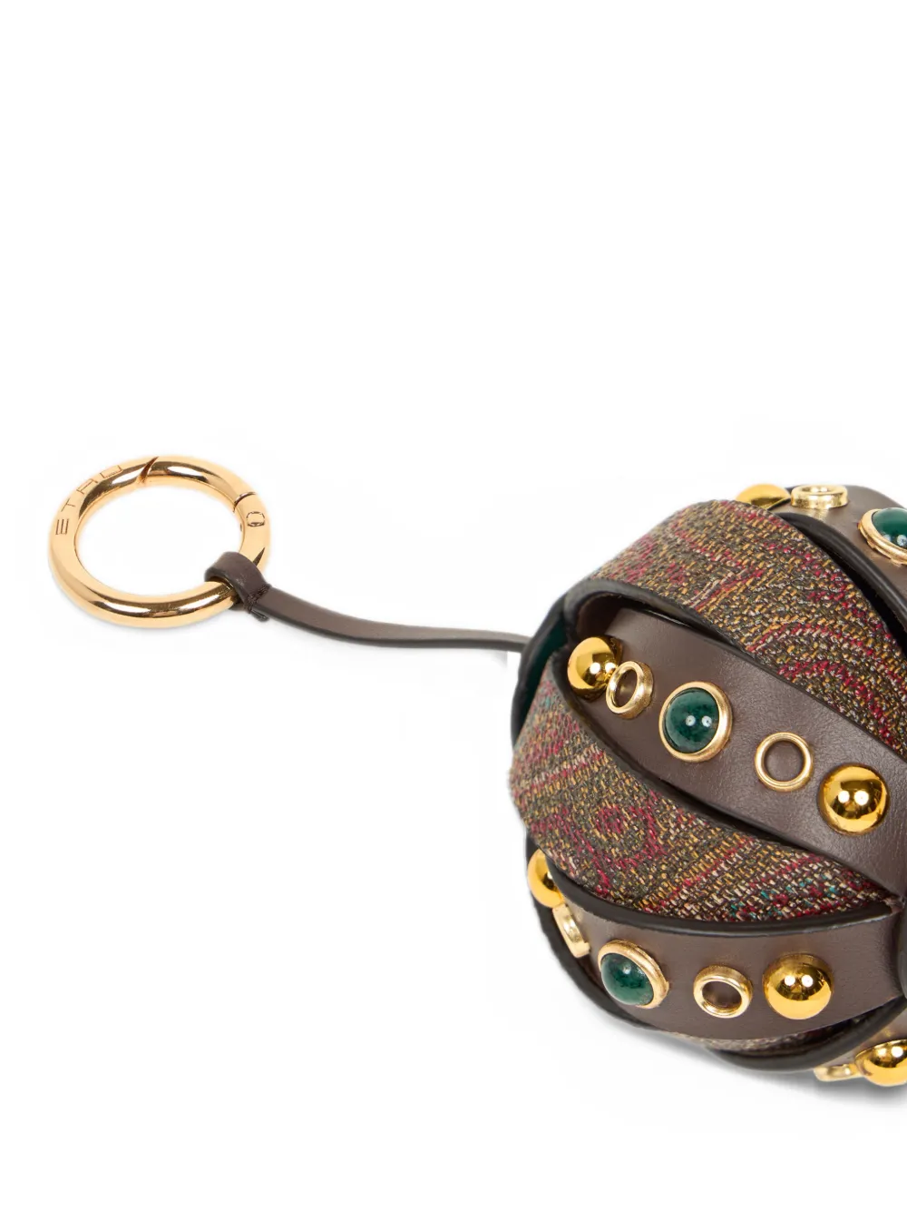 ETRO leather and Arnica charm with sphere Bruin