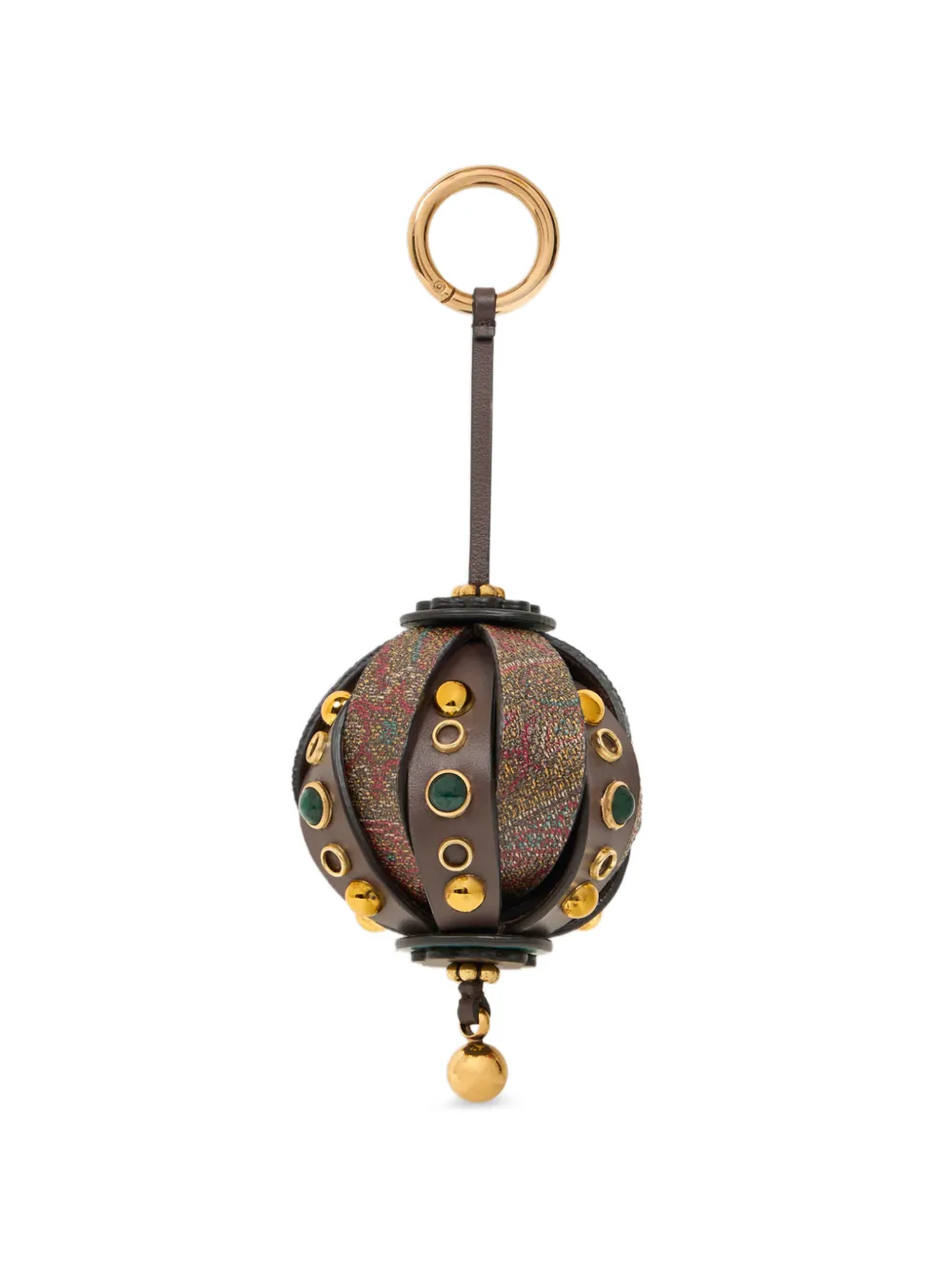 ETRO leather and Arnica charm with sphere Bruin