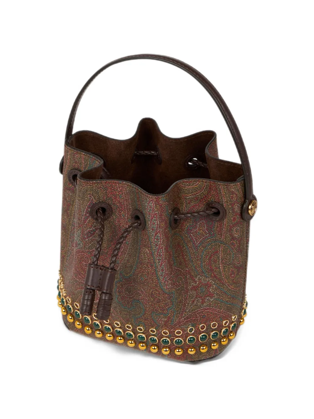 ETRO mini Arnica bucket bag with studs Bruin