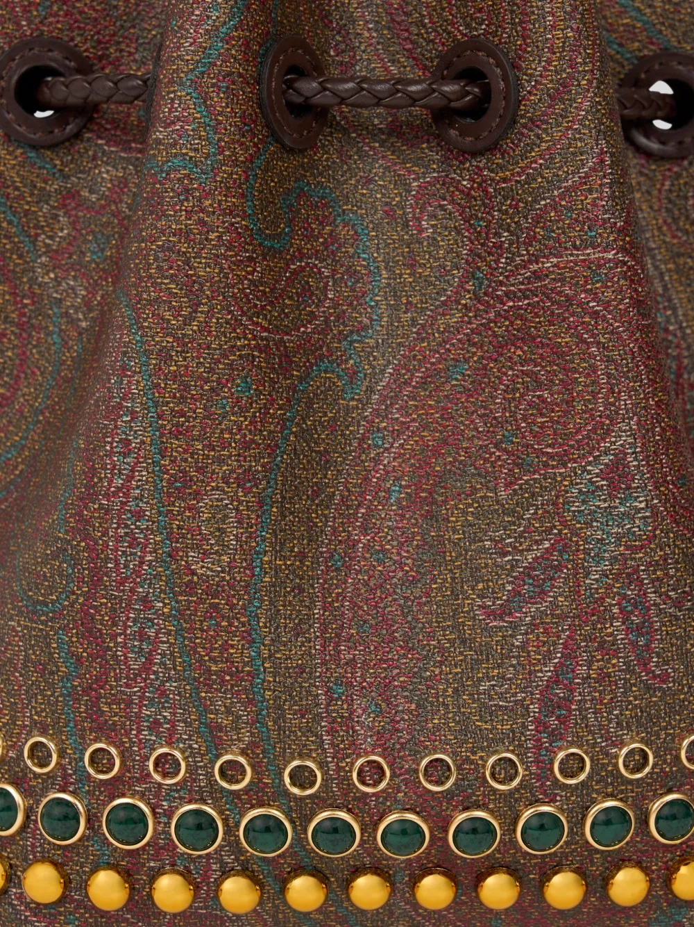 ETRO mini Arnica bucket bag with studs Bruin