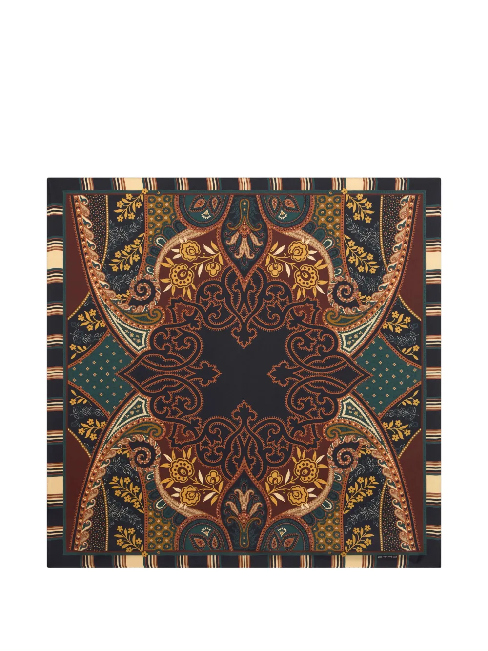 ETRO silk-twill scarf with damask-motif - Toni neutri