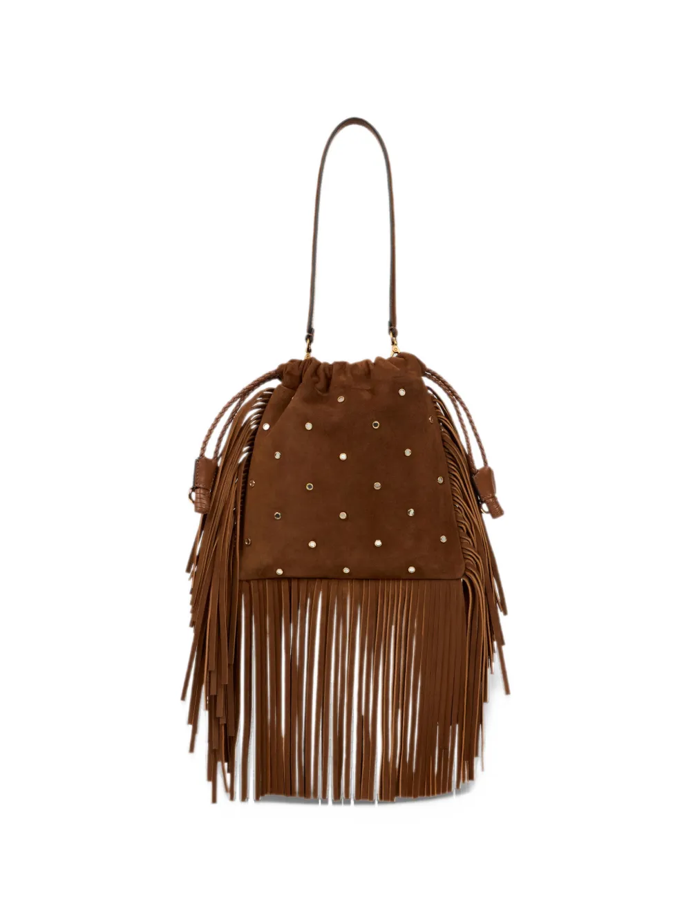 ETRO small suede kalispera bag with jewel studs and fringing Bruin