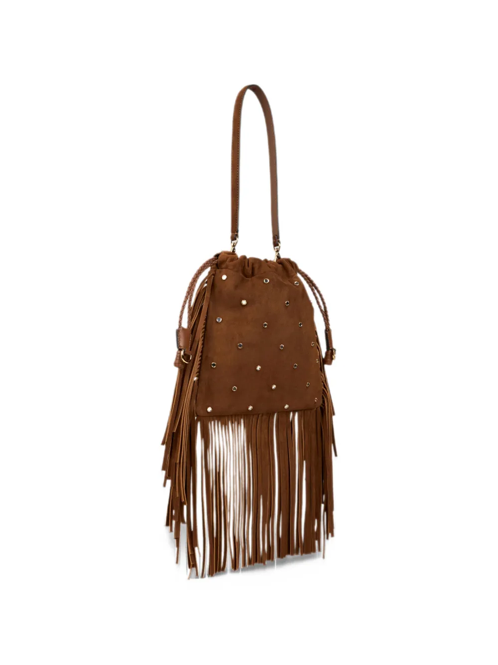 ETRO small suede kalispera bag with jewel studs and fringing Bruin