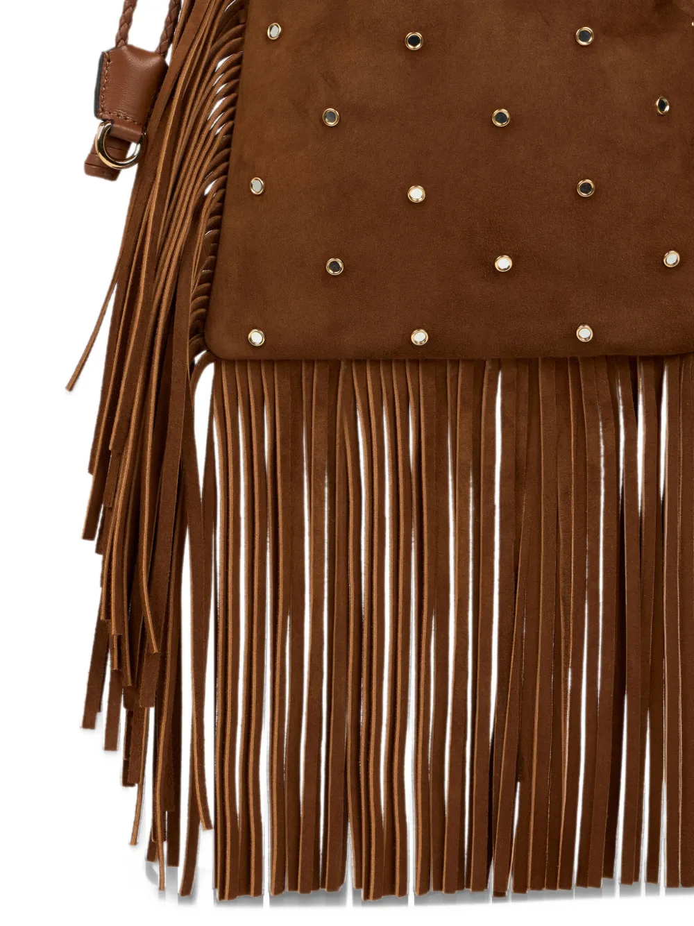 ETRO small suede kalispera bag with jewel studs and fringing Bruin