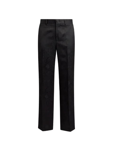 ETRO straight-leg cotton-blend jacquard trousers with damask-motif