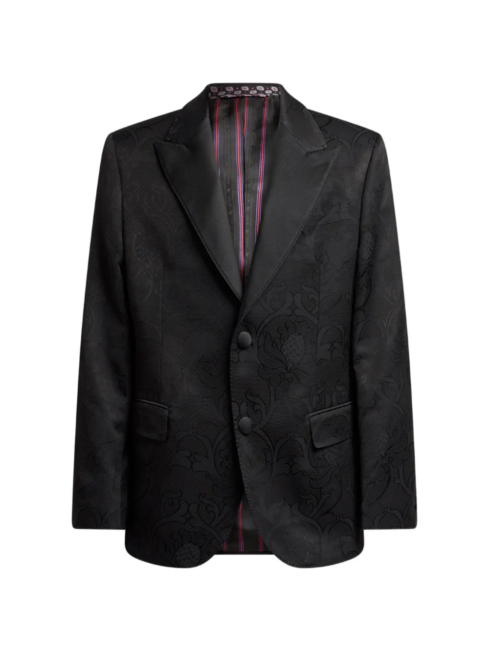 ETRO single-breasted cotton-blend jacquard jacket with damask-motif - Nero