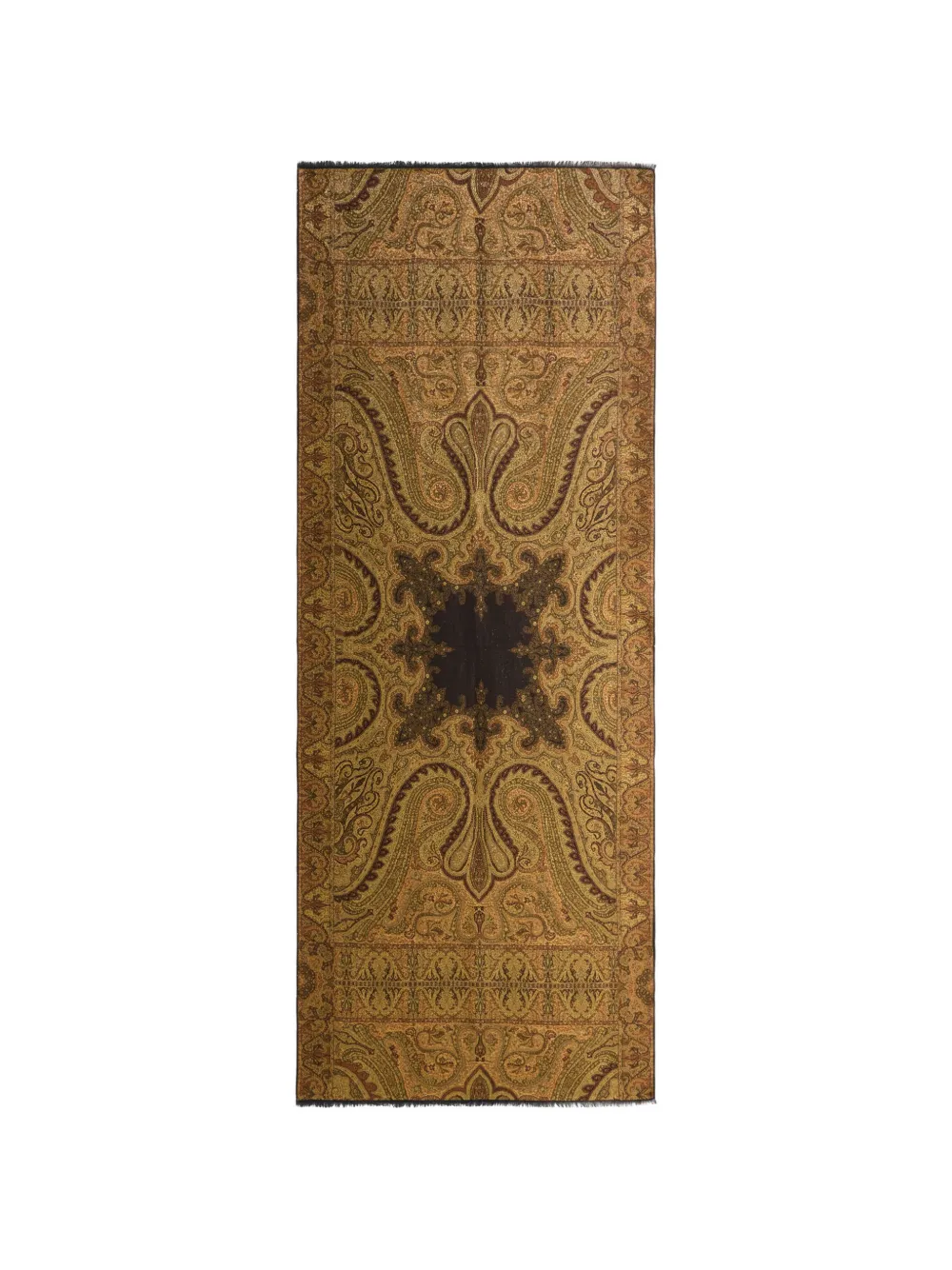 ETRO wool-blend jacquard scarf with lurex - Oro