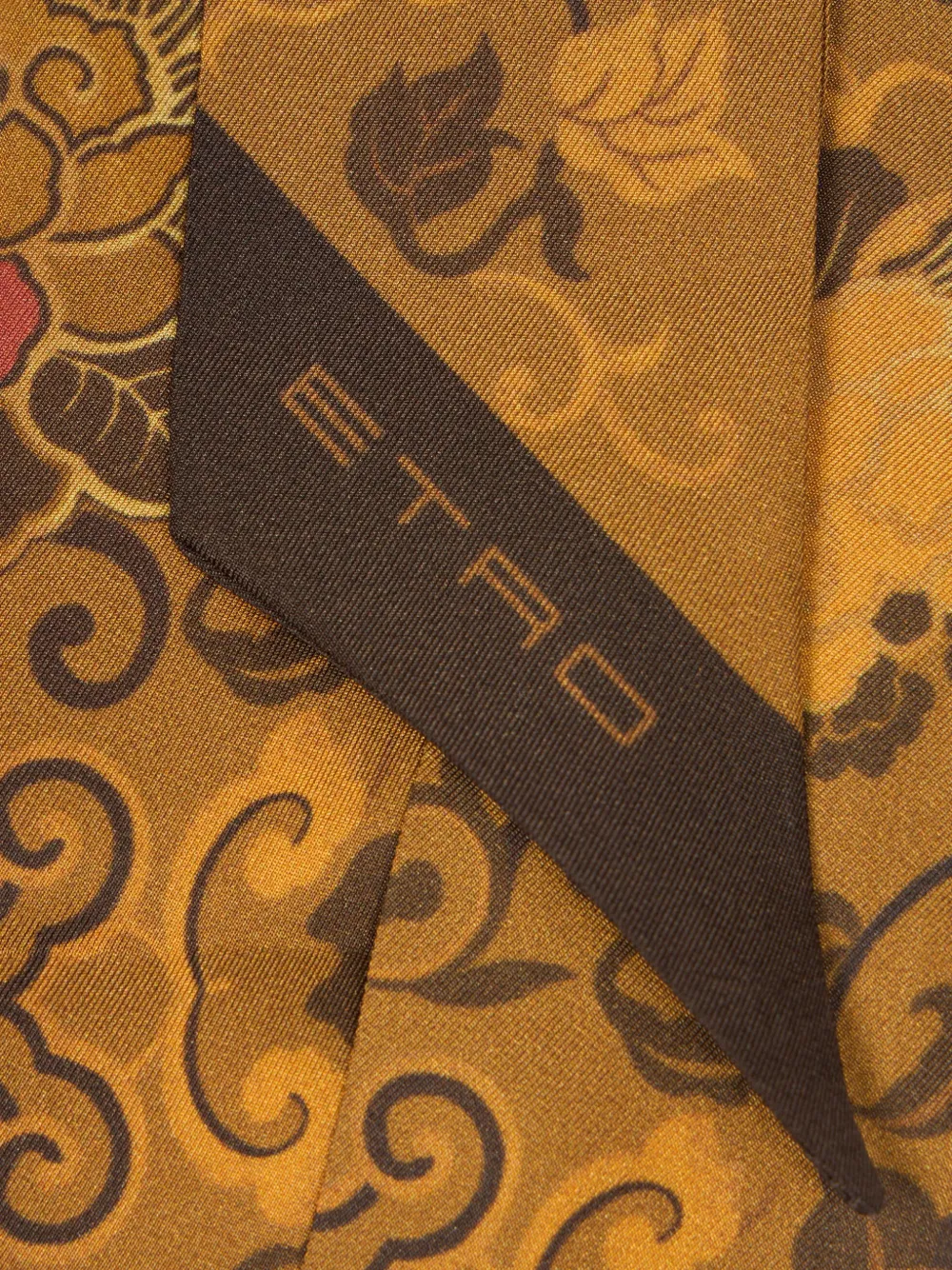 ETRO silk twill Paisleyina with floral-motif Geel