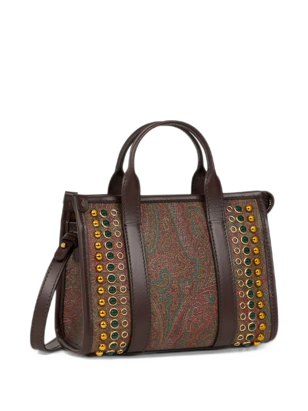 ETRO mini Arnica top-handle with studs Bruin