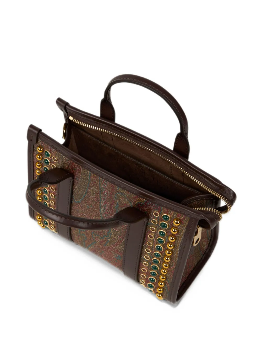 ETRO mini Arnica top-handle with studs Bruin