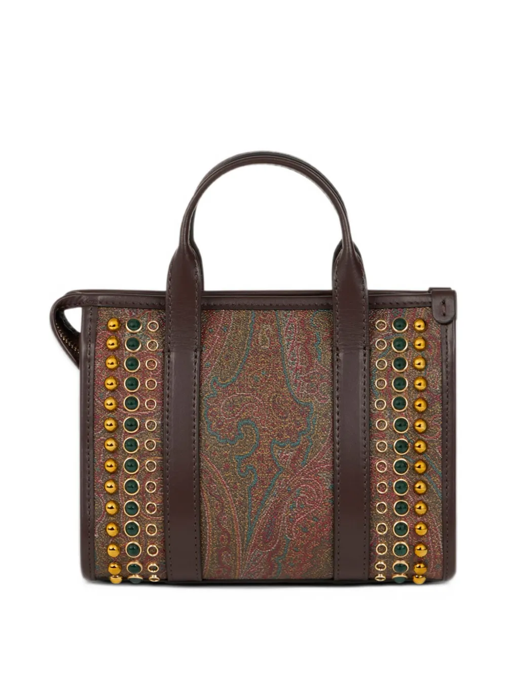 ETRO mini Arnica top-handle with studs Bruin