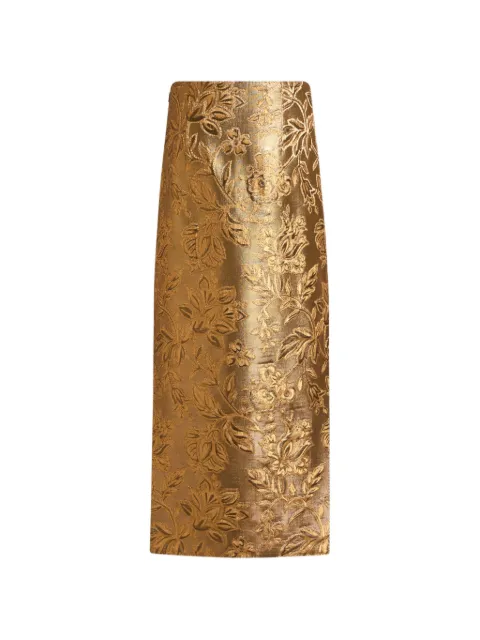 ETRO jacquard midi skirt with floral-motif