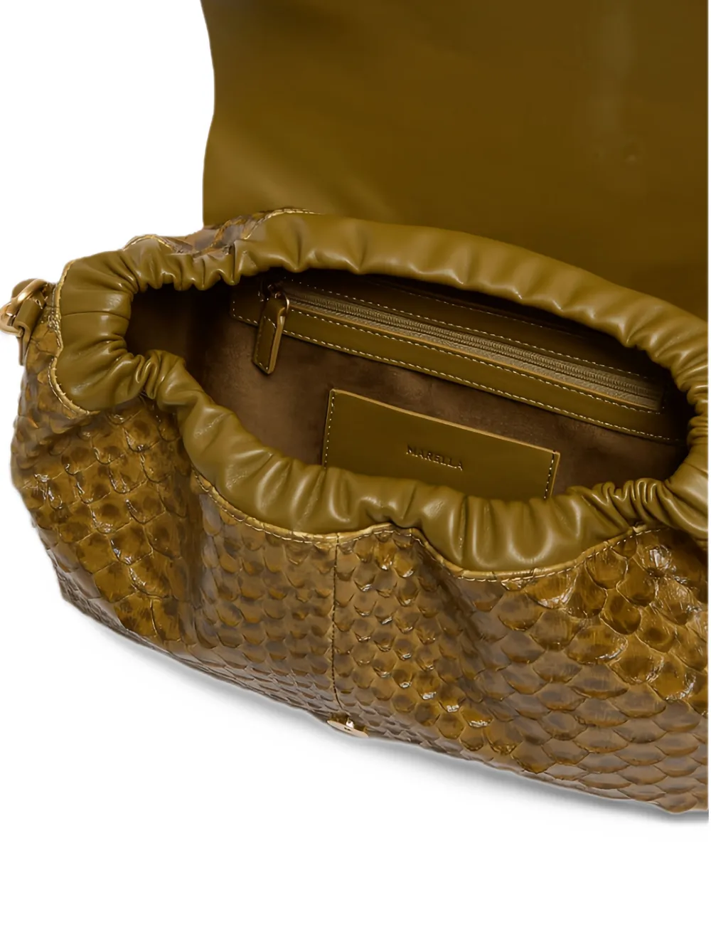 Marella medium Le Muse snake-effect braided-strap tote bag Groen